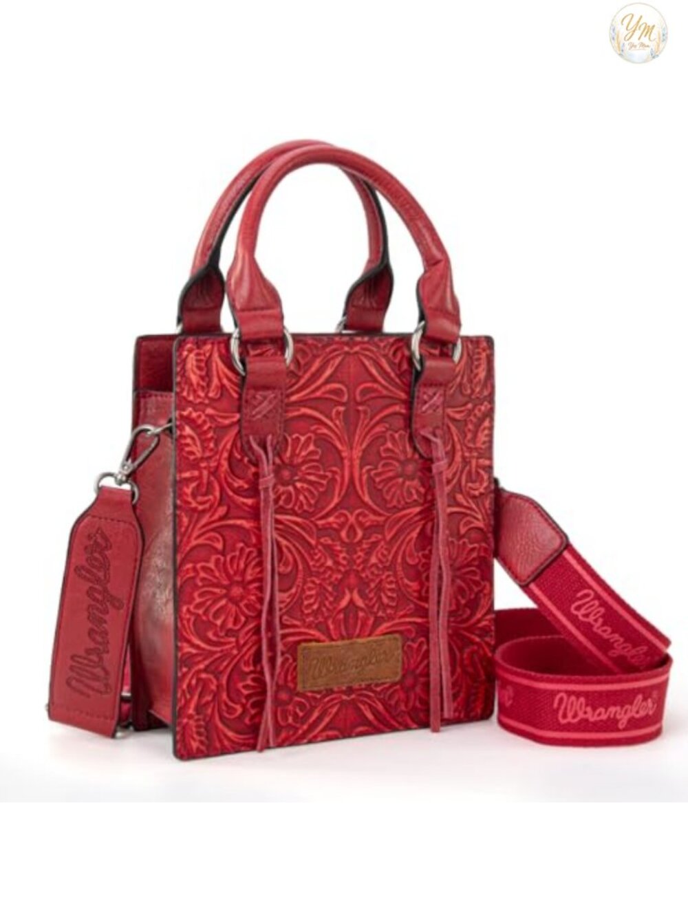 Women's Western Mini Tote Crossbody Purse Faux Leather Embossed Fringe